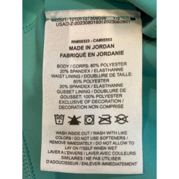 Nike Dri Fit Teal Baby Blue Leggings Size Small Cross Over Front - Picture 5 of 7